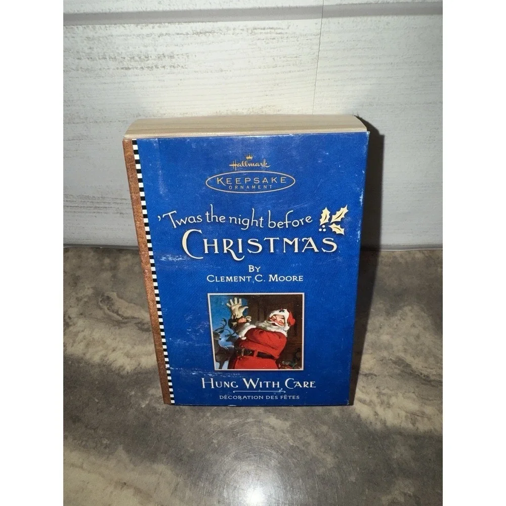 Hallmark Twas the Night‎ Before Christmas Stocking Ornament Hung with Care NIB